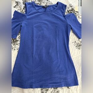 Express Purple Cold Shoulder Top
